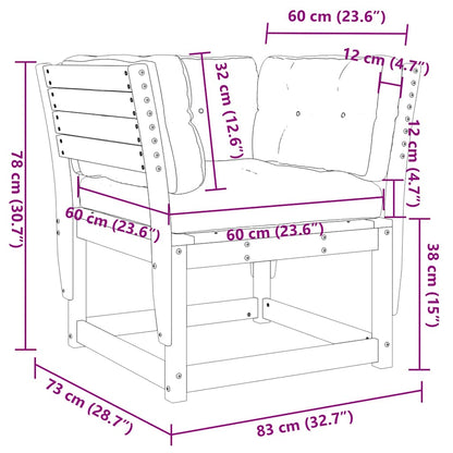 Divano Giardino Braccioli con Cuscini Legno Massello di Douglas | homemem39