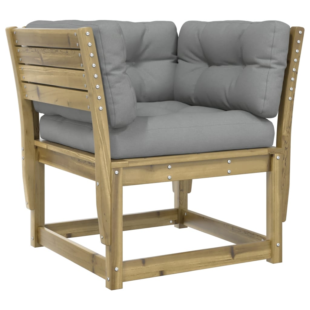 Divano Giardino Braccioli con Cuscini Legno di Pino Impregnato | homemem39
