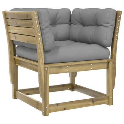 Divano Giardino Braccioli con Cuscini Legno di Pino Impregnato | homemem39
