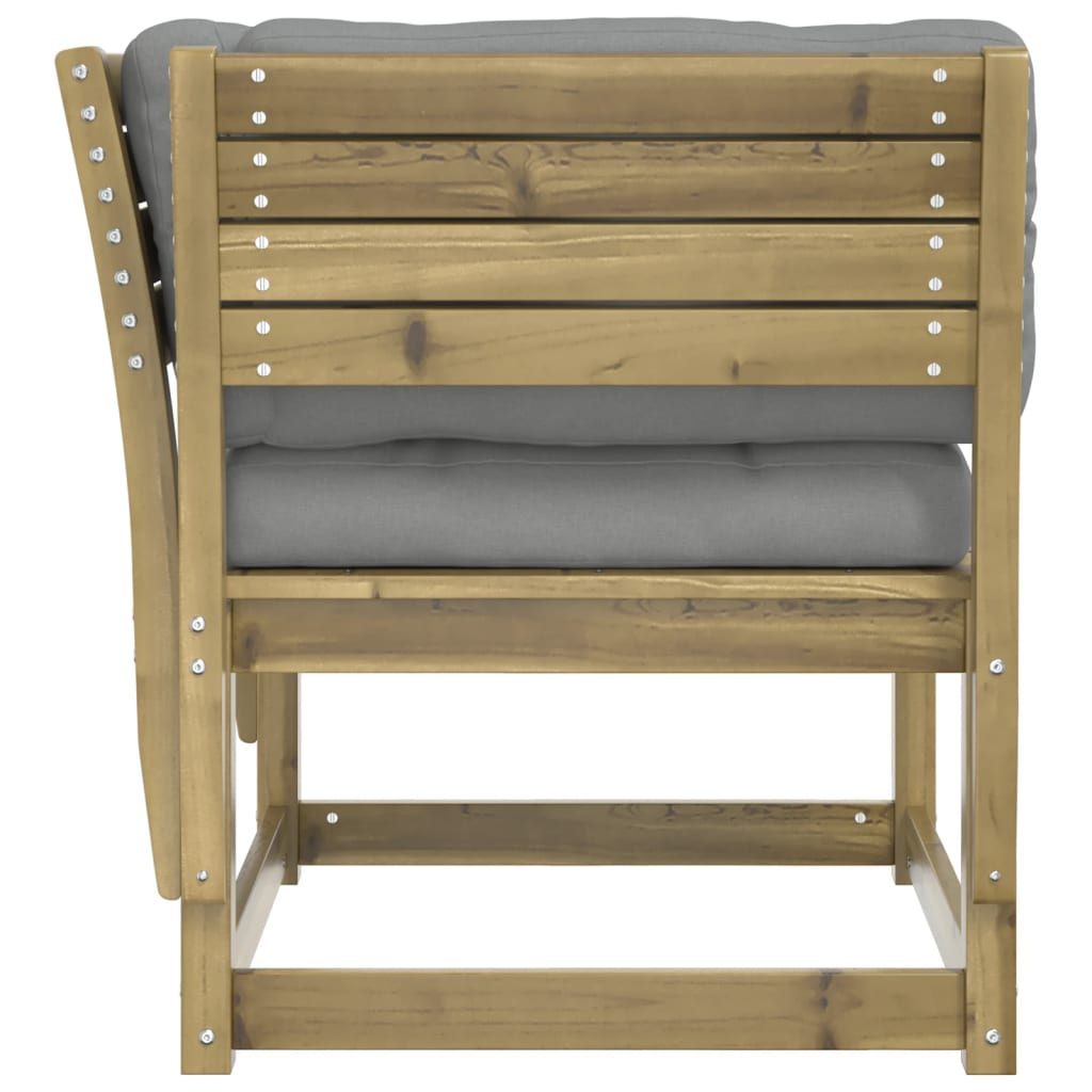 Divano Giardino Braccioli con Cuscini Legno di Pino Impregnato | homemem39