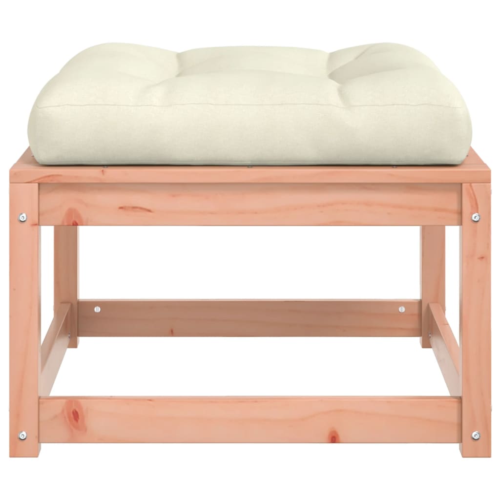 Poggiapiedi da Giardino con Cuscino Legno Massello di Douglas | homemem39
