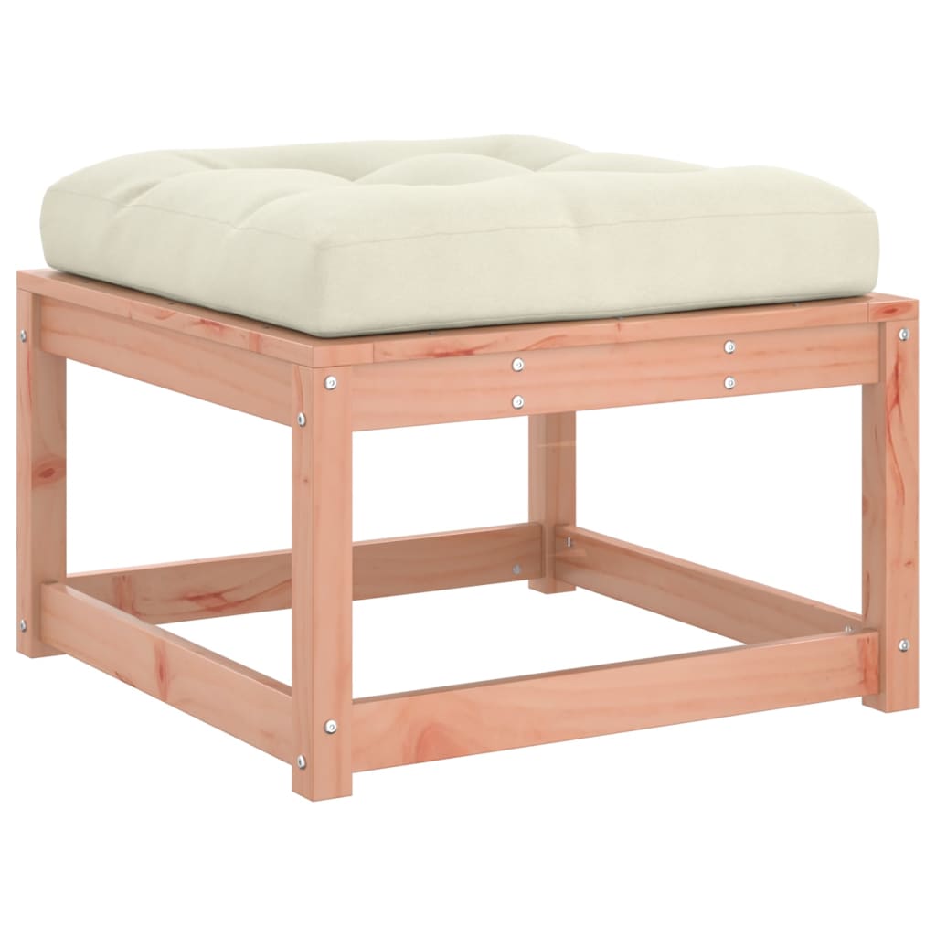Poggiapiedi da Giardino con Cuscino Legno Massello di Douglas | homemem39
