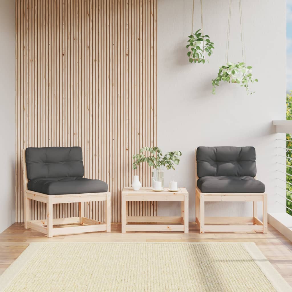 Divani da Giardino con Cuscini 2 pz Legno Massello di Pino | homemem39
