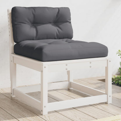Divani Giardino con Cuscini 2pz Legno Massello di Pino Bianco | homemem39