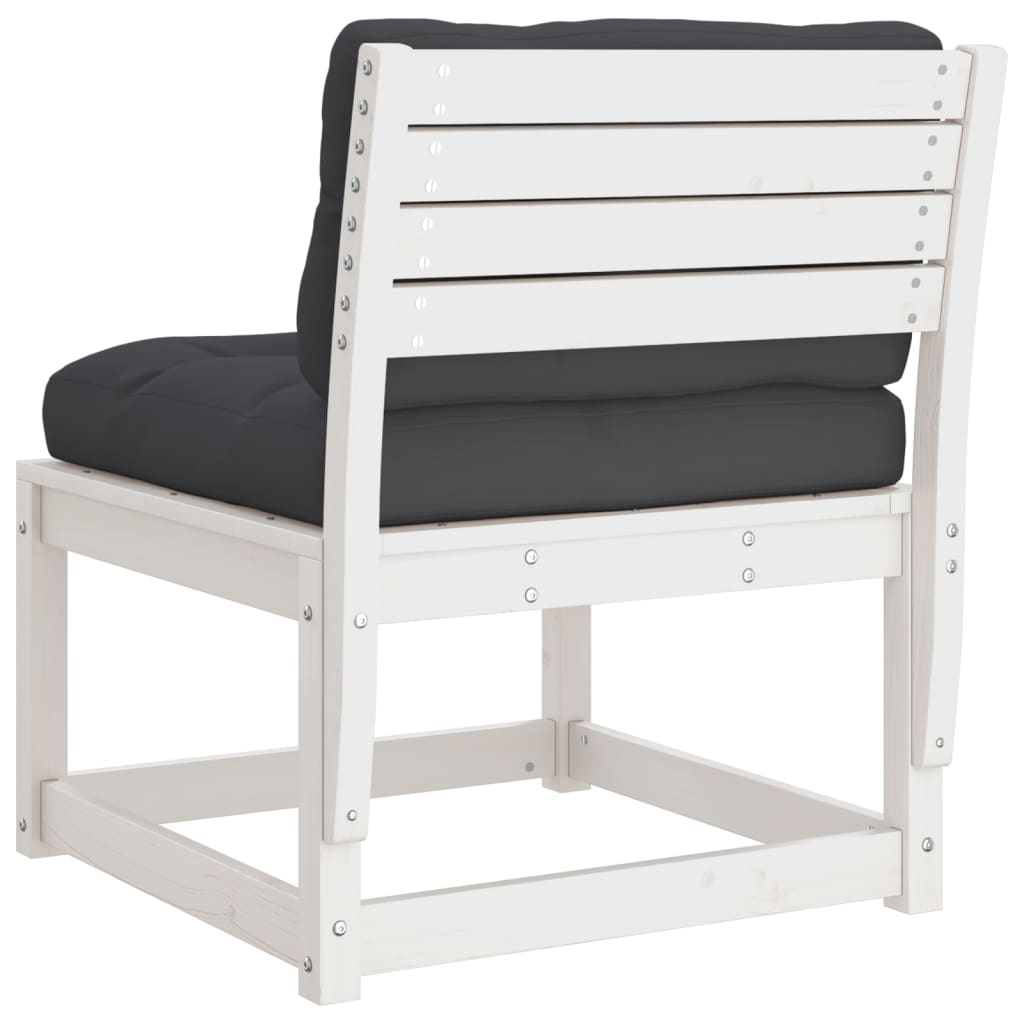 Divani Giardino con Cuscini 2pz Legno Massello di Pino Bianco | homemem39