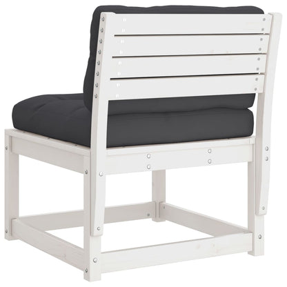 Divani Giardino con Cuscini 2pz Legno Massello di Pino Bianco | homemem39