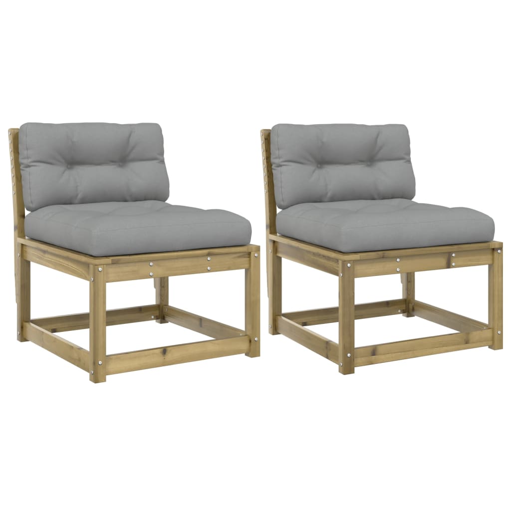 Divani Giardino con Cuscini 2 pz in Legno Impregnato di Pino | homemem39