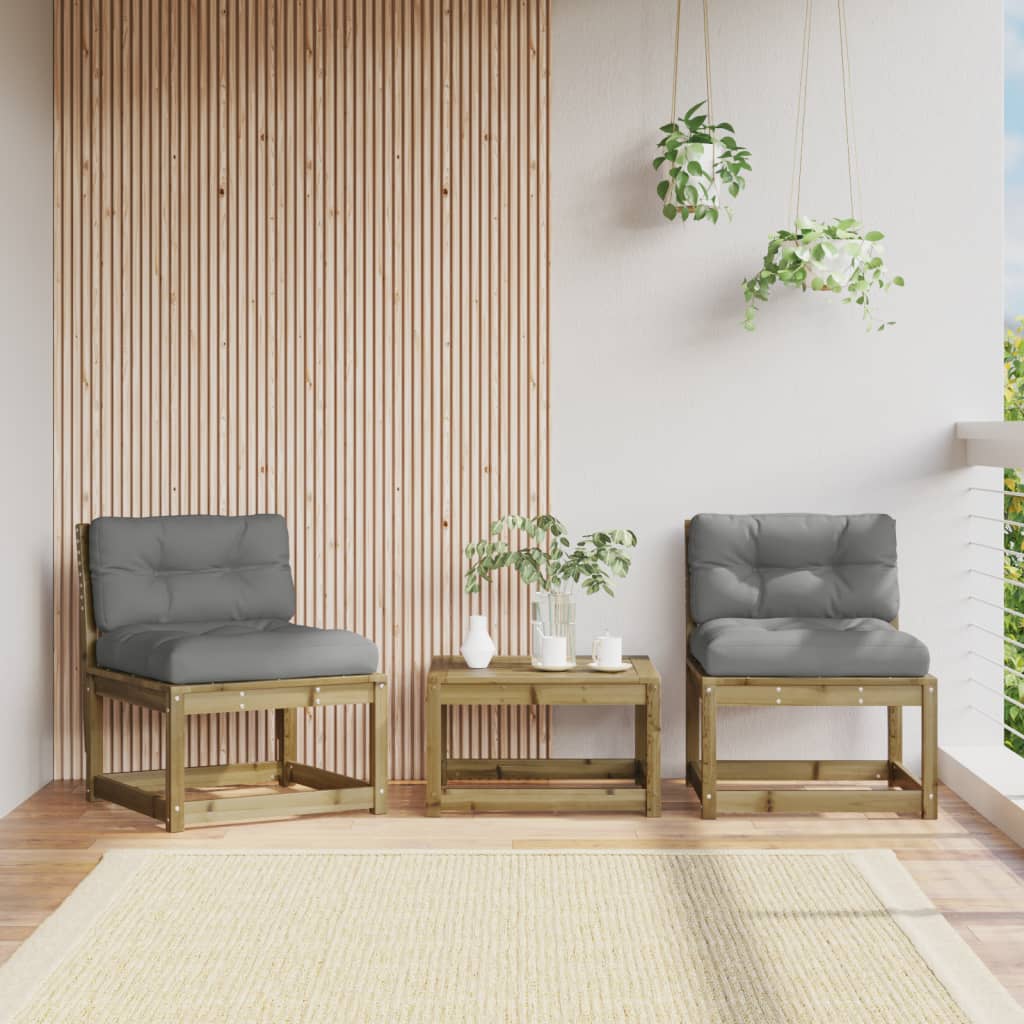 Divani Giardino con Cuscini 2 pz in Legno Impregnato di Pino | homemem39