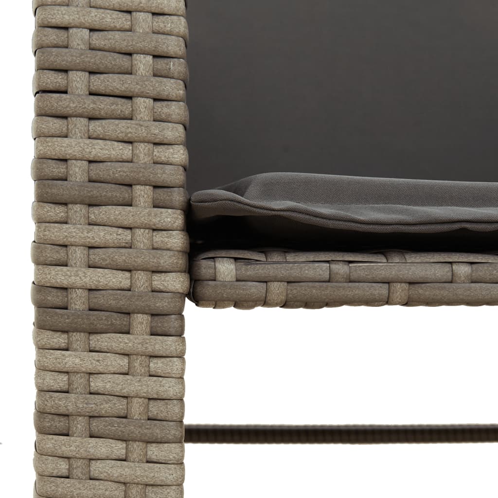 Divano Giardino 2 Posti con Tavolo e Sgabelli Grigio Polyrattan | homemem39