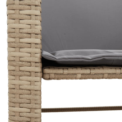 Divano Giardino 2 Posti con Tavolo e Sgabelli Beige Polyrattan - homemem39