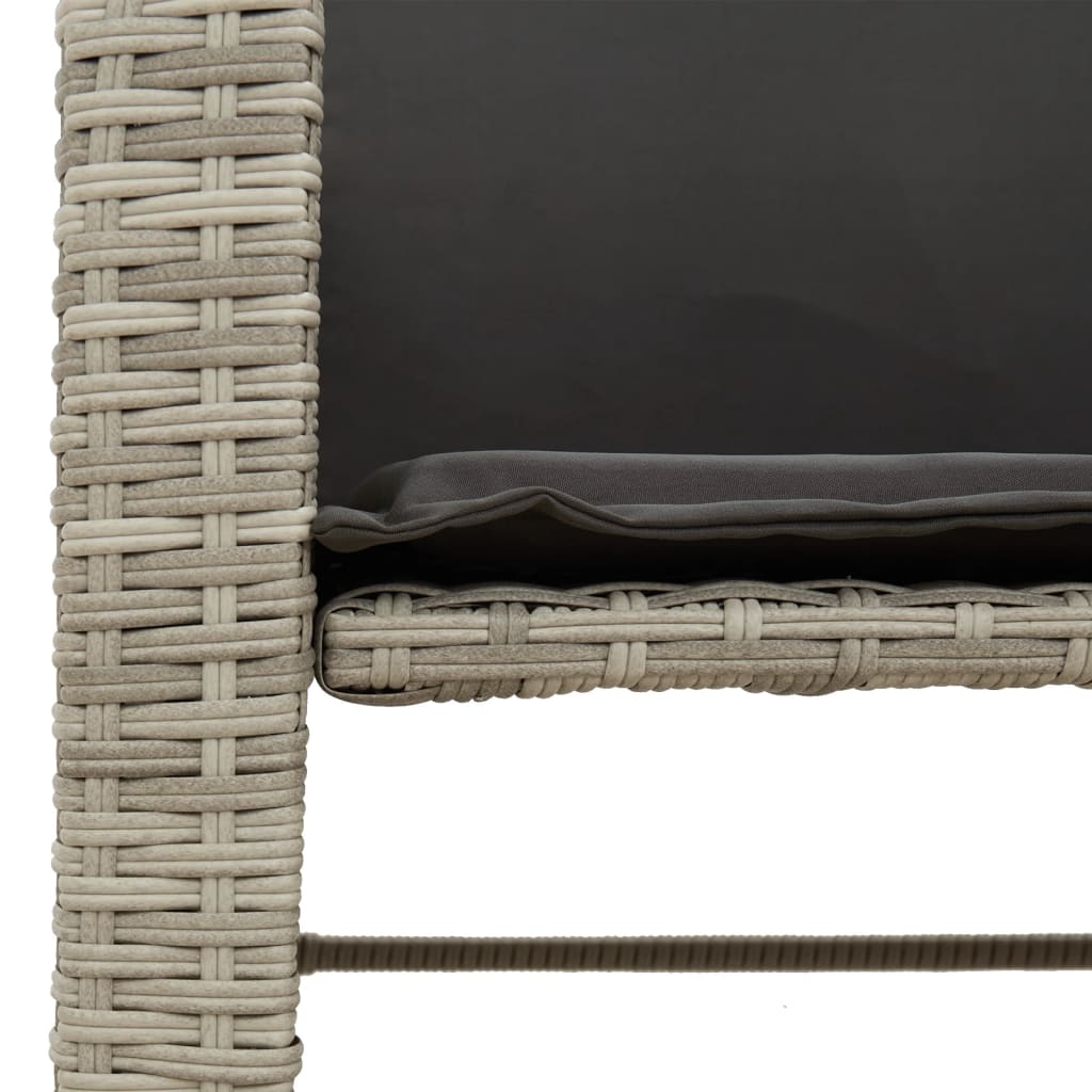 Divano Giardino 2Posti Tavolo Sgabelli Grigio Chiaro Polyrattan - homemem39