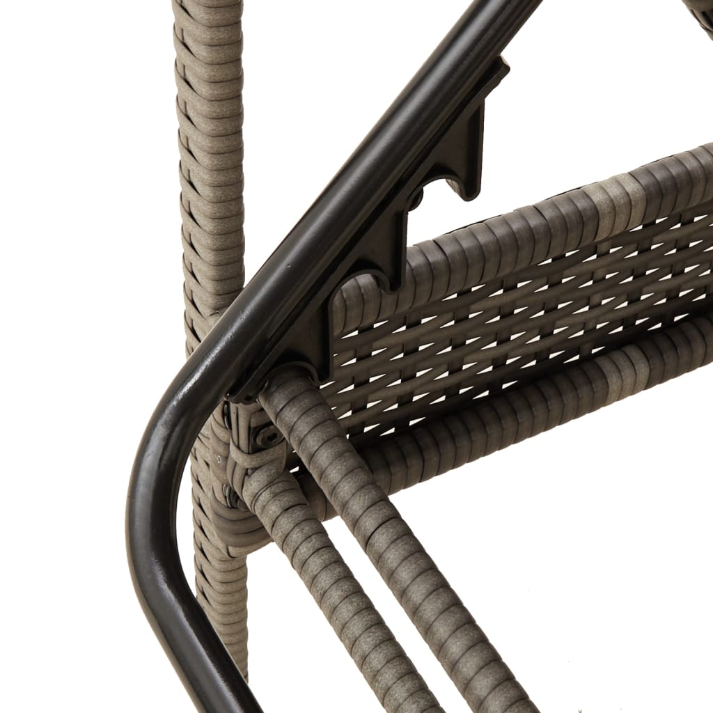 Lettino Prendisole con Cuscino Grigio 63x200x81 cm in Polyrattan (solo USA)