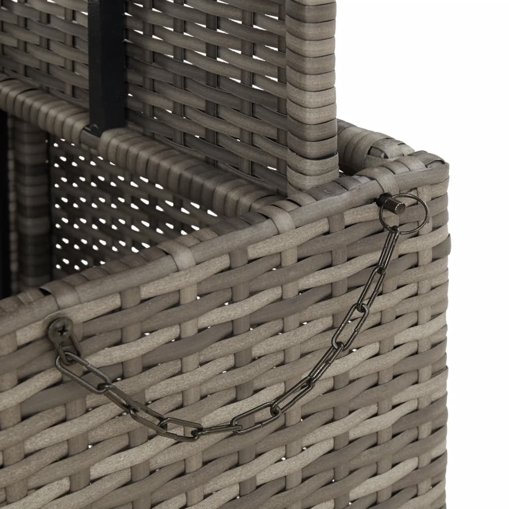 Tavolo Giardino Grigio 80x80x71 cm in Polyrattan e Legno Acacia