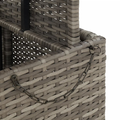 Tavolo Giardino Grigio 80x80x71 cm in Polyrattan e Legno Acacia