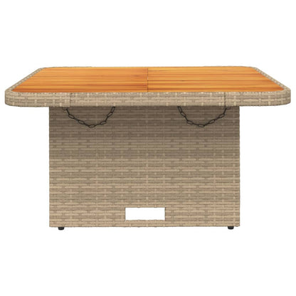 Tavolo da Giardino Beige 80x80x71cm Polyrattan e Legno Acacia