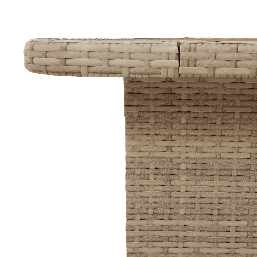 Tavolo da Giardino Beige 80x80x71cm Polyrattan e Legno Acacia