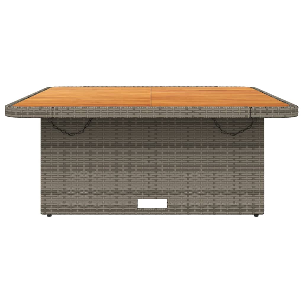Tavolo Giardino Grigio 110x110x71cm Polyrattan Legno di Acacia - homemem39