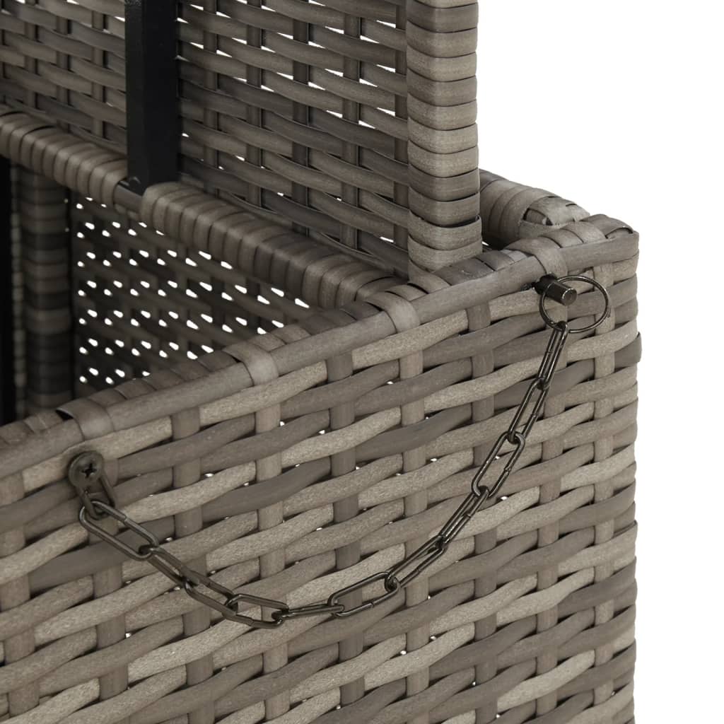 Tavolo Giardino Grigio 90x55x71 cm in Polyrattan e Legno Acacia