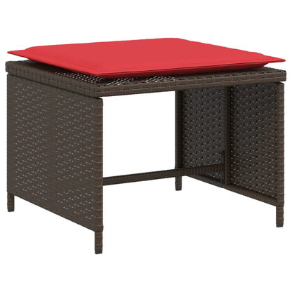 Sedia da Giardino con Poggiapiedi in Polyrattan Marrone - homemem39