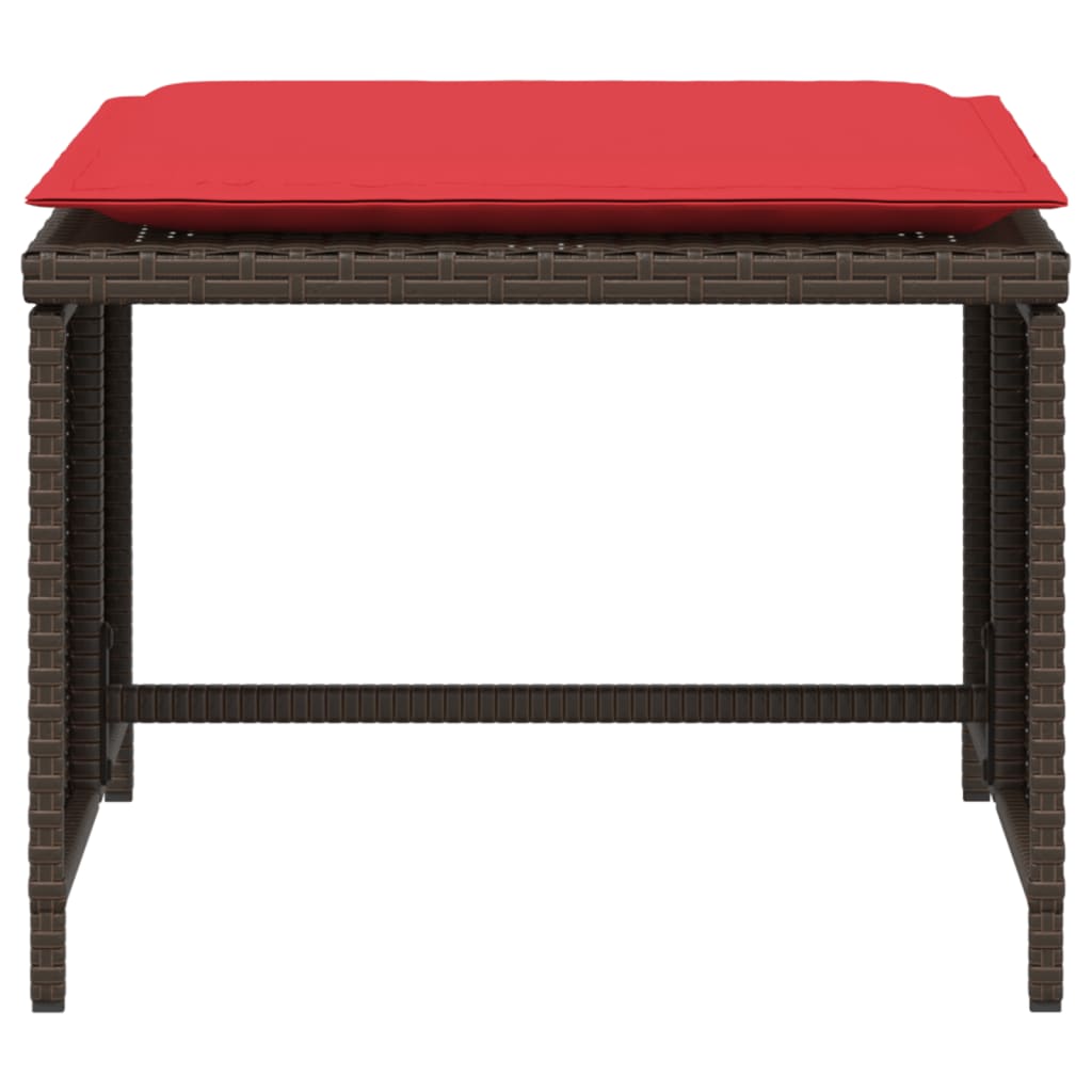 Sedia da Giardino con Poggiapiedi in Polyrattan Marrone - homemem39