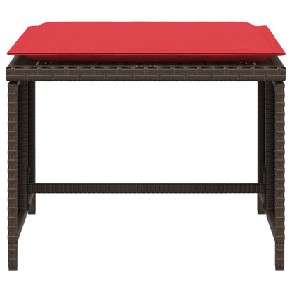 Sedia da Giardino con Poggiapiedi in Polyrattan Marrone - homemem39