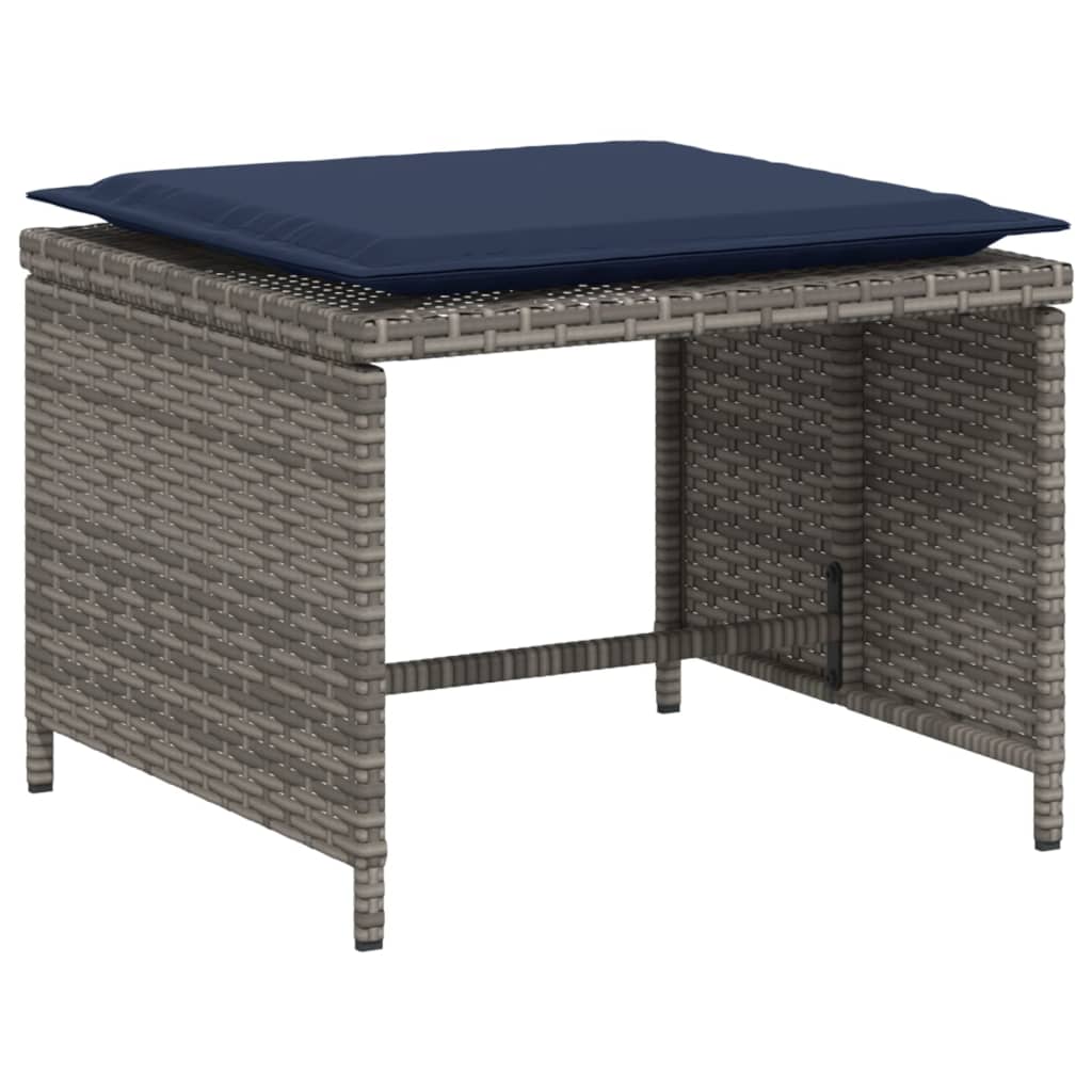 Poltrona da Giardino con Poggiapiedi Grigia in Polyrattan | homemem39