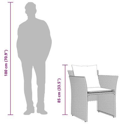 Poltrona da Giardino con Poggiapiedi Grigia in Polyrattan | homemem39