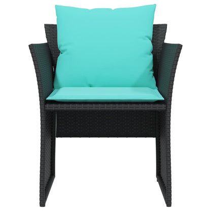Poltrona da Giardino con Poggiapiedi in Polyrattan Nero | homemem39