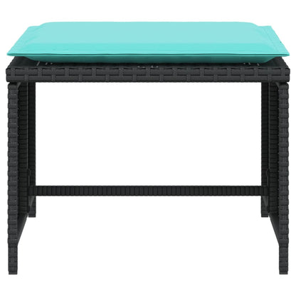 Poltrona da Giardino con Poggiapiedi in Polyrattan Nero | homemem39