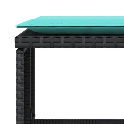Poltrona da Giardino con Poggiapiedi in Polyrattan Nero | homemem39