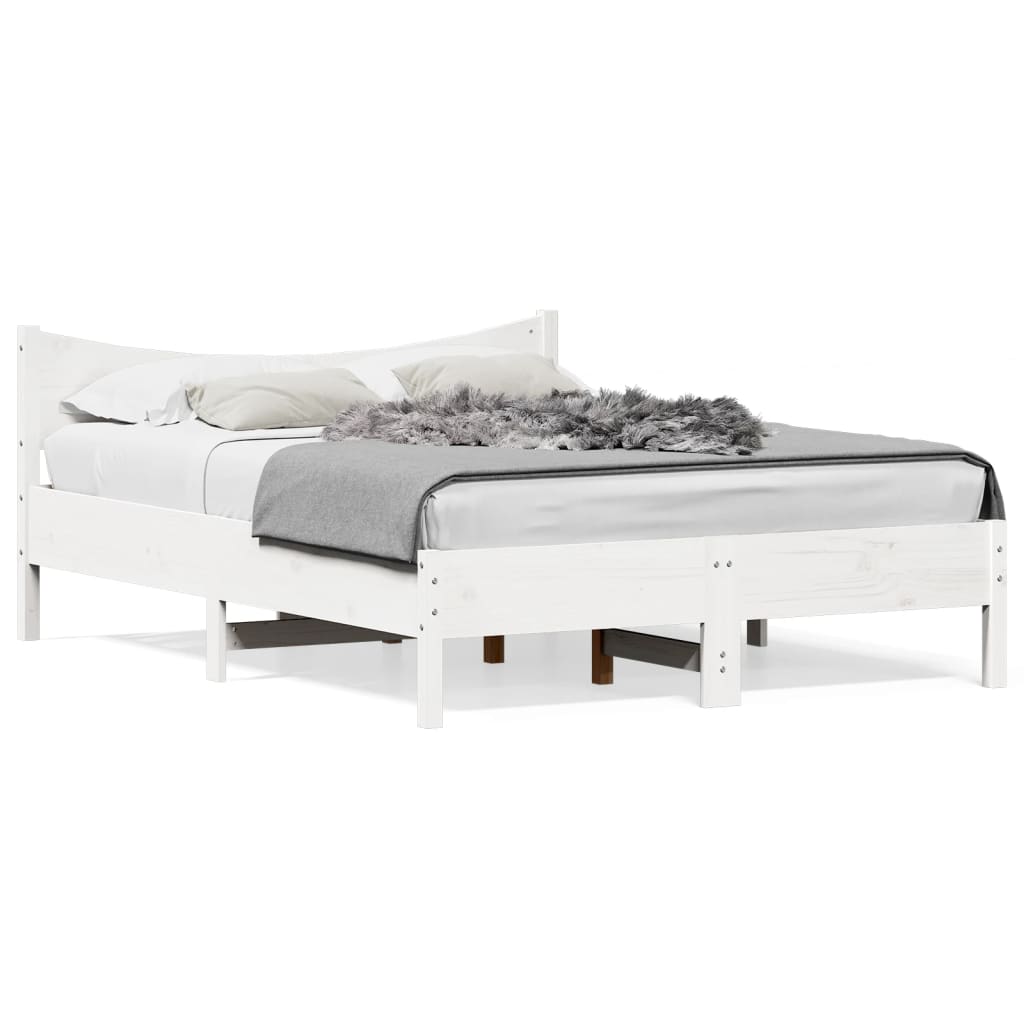 Letto senza Materasso Bianco 140x200 cm Legno Massello di Pino | homemem39