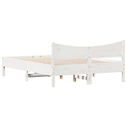 Letto senza Materasso Bianco 140x200 cm Legno Massello di Pino - homemem39