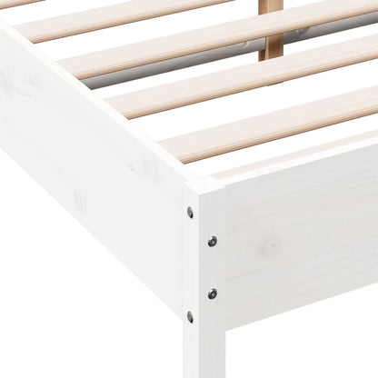 Letto senza Materasso Bianco 140x200 cm Legno Massello di Pino | homemem39