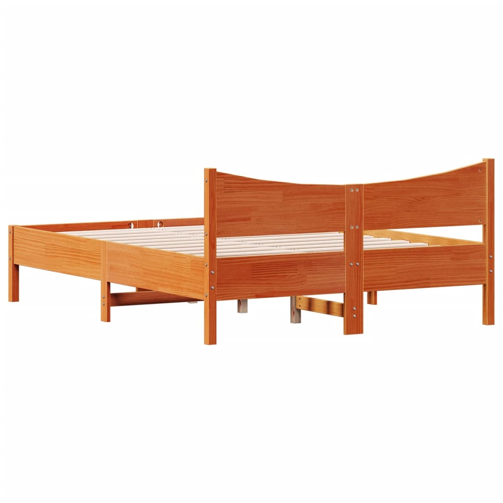 Giroletto senza Materasso Marrone Cera 140x200cm Massello Pino | homemem39