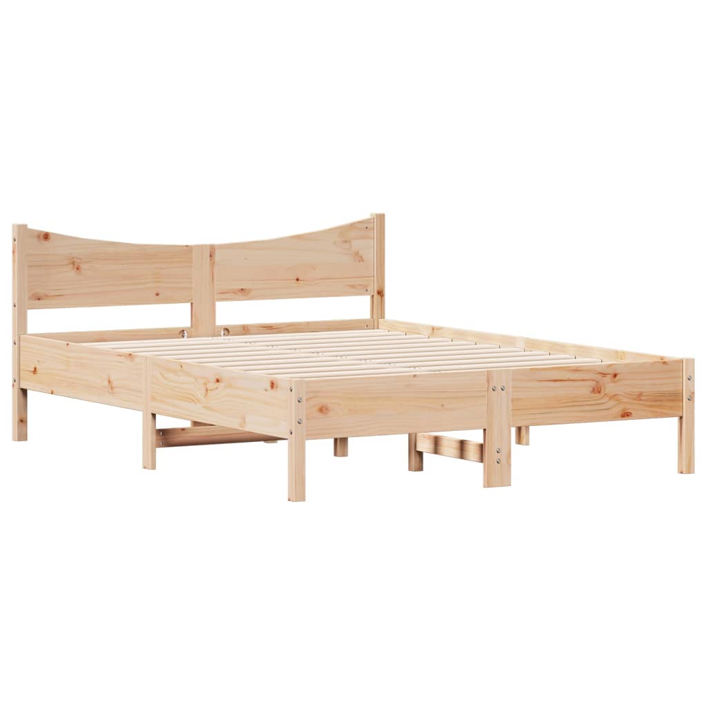 Letto senza Materasso 120x200 cm in Legno Massello di Pino - homemem39