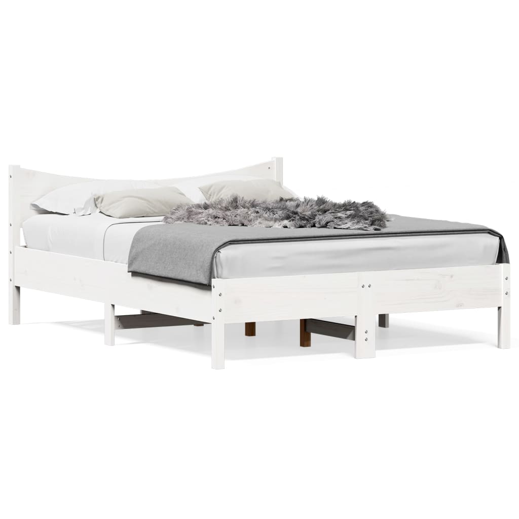 Letto senza Materasso Bianco 120x200 cm Legno Massello di Pino | homemem39