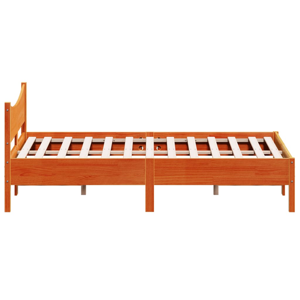 Letto senza Materasso Marrone Cera 120x200 cm in Legno di Pino | homemem39