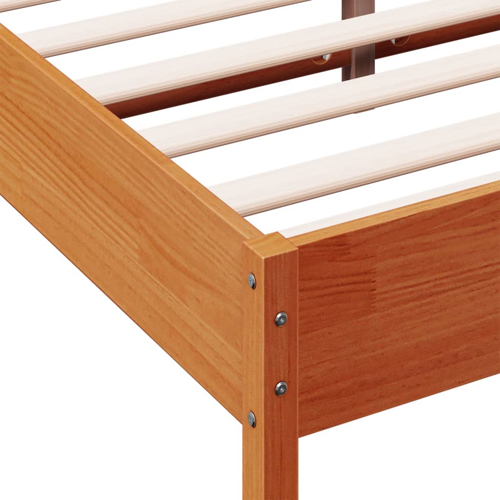 Letto senza Materasso Marrone Cera 120x200 cm in Legno di Pino | homemem39