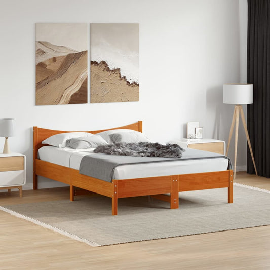 Letto senza Materasso Marrone Cera 120x200 cm in Legno di Pino | homemem39