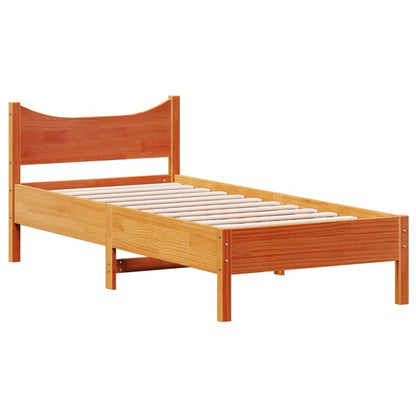 Letto senza Materasso Marrone Cera 100x200 cm in Legno di Pino | homemem39