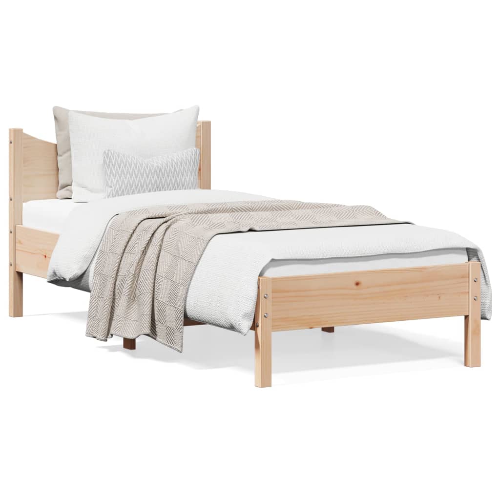 Letto senza Materasso 90x200 cm in Legno Massello di Pino - homemem39