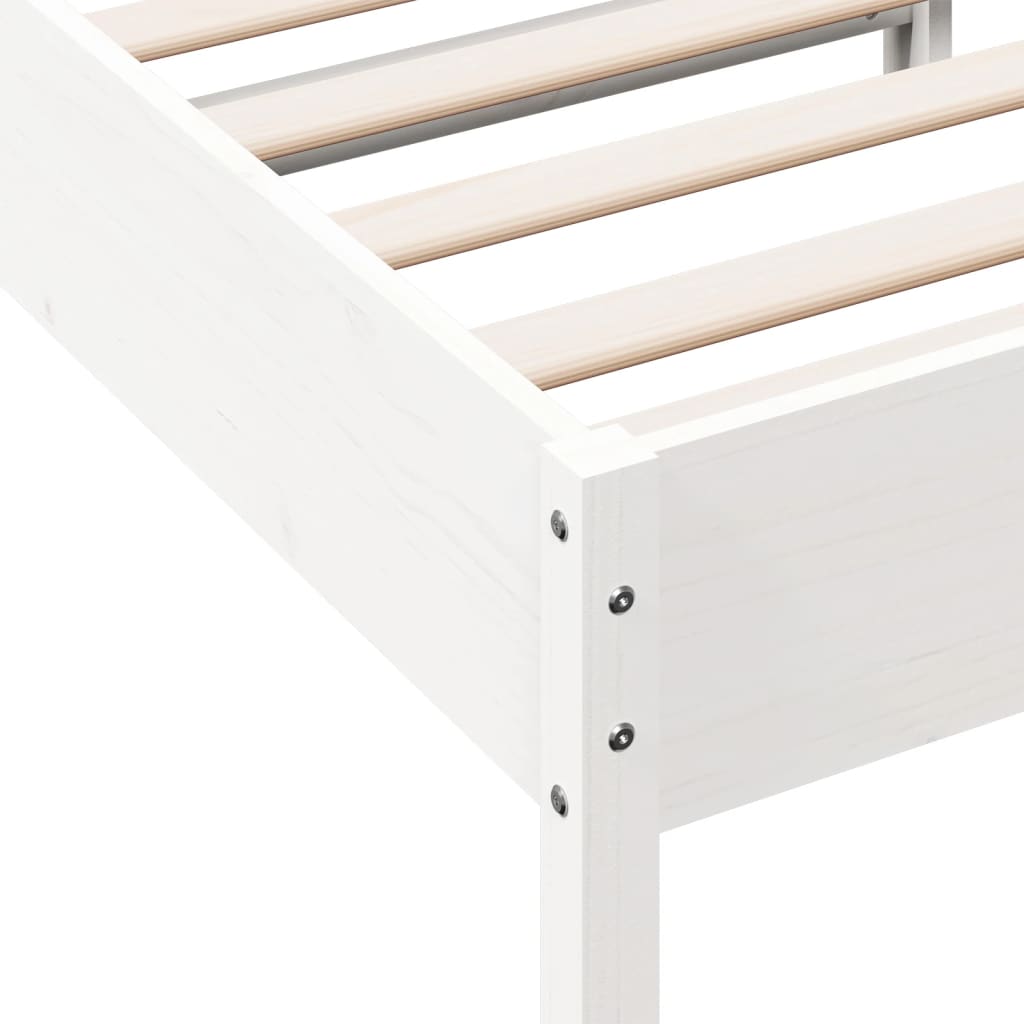Letto senza Materasso Bianco 90x200 cm Legno Massello di Pino - homemem39