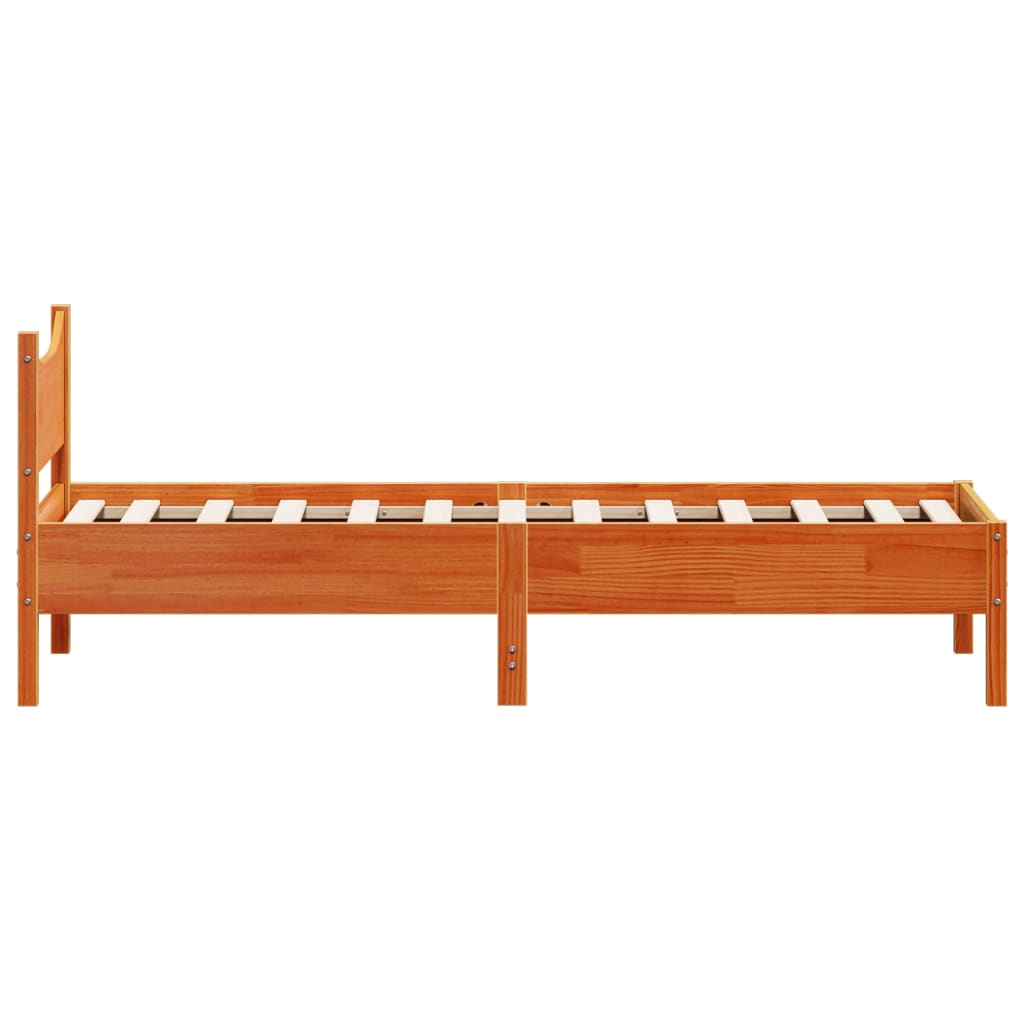 Letto senza Materasso Marrone Cera 90x200 cm Legno di Pino | homemem39