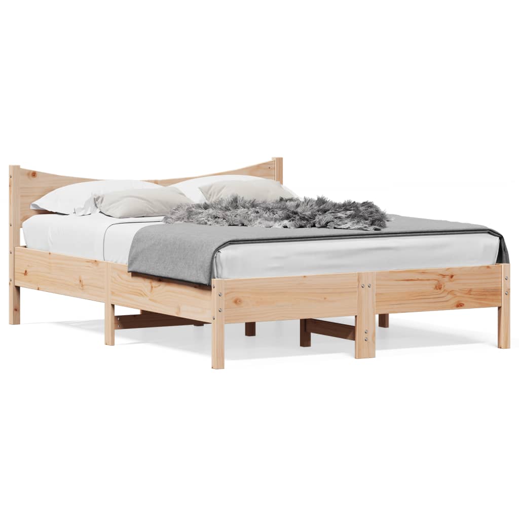 Letto senza Materasso 140x190 cm in Legno Massello di Pino | homemem39