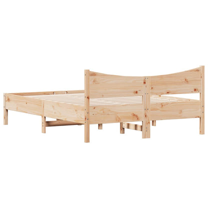 Letto senza Materasso 140x190 cm in Legno Massello di Pino - homemem39
