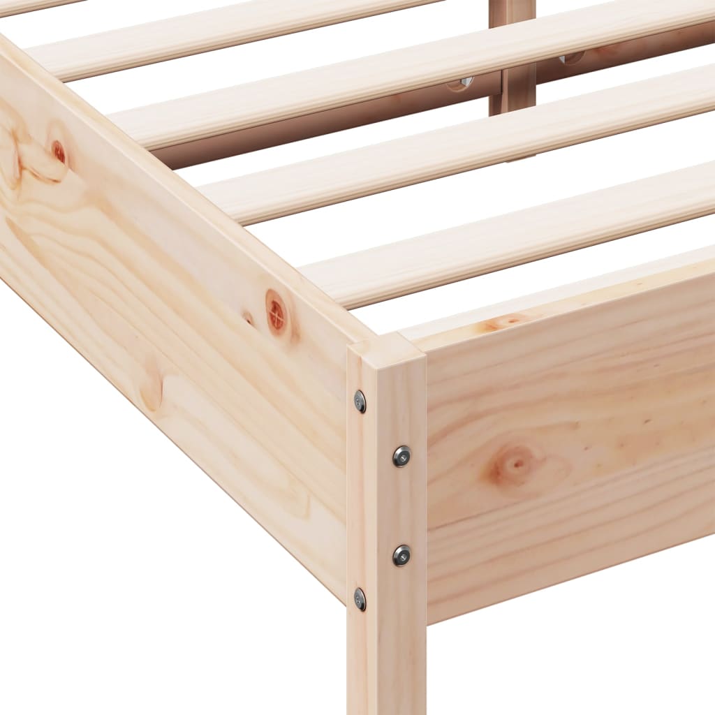 Letto senza Materasso 140x190 cm in Legno Massello di Pino | homemem39
