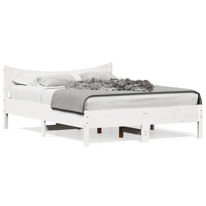 Letto senza Materasso Bianco 140x190 cm Legno Massello di Pino | homemem39