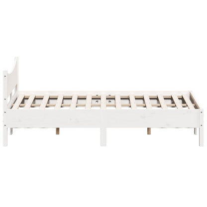 Letto senza Materasso Bianco 140x190 cm Legno Massello di Pino | homemem39
