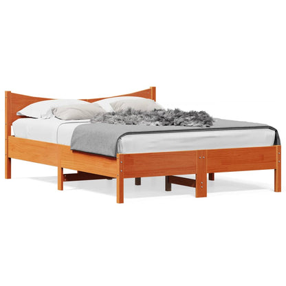 Letto senza Materasso Marrone Cera 140x190 cm in Legno di Pino | homemem39