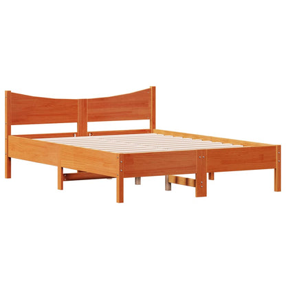 Letto senza Materasso Marrone Cera 140x190 cm in Legno di Pino | homemem39